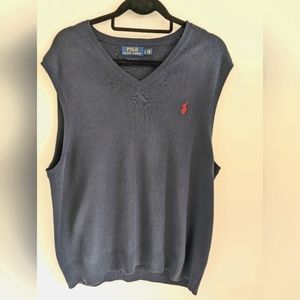 Polo Ralph Lauren MEN'S PIMA COTTON V-NECK SWEATER VEST IN Dark Blue